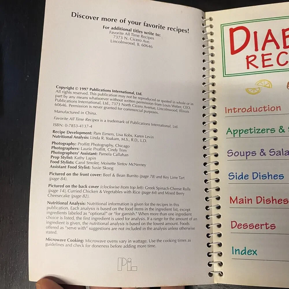 ALL TIME FAVORITE RECIPES DIABETIC RECIPES BOLD FLAVOR 1997 Spiral R13